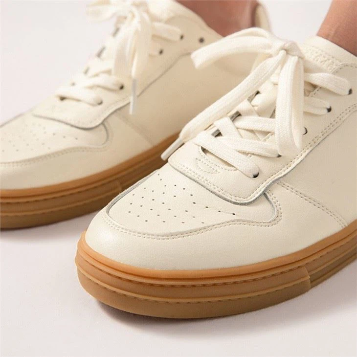 Trendy style style leather upper leisure sneakers for ladies